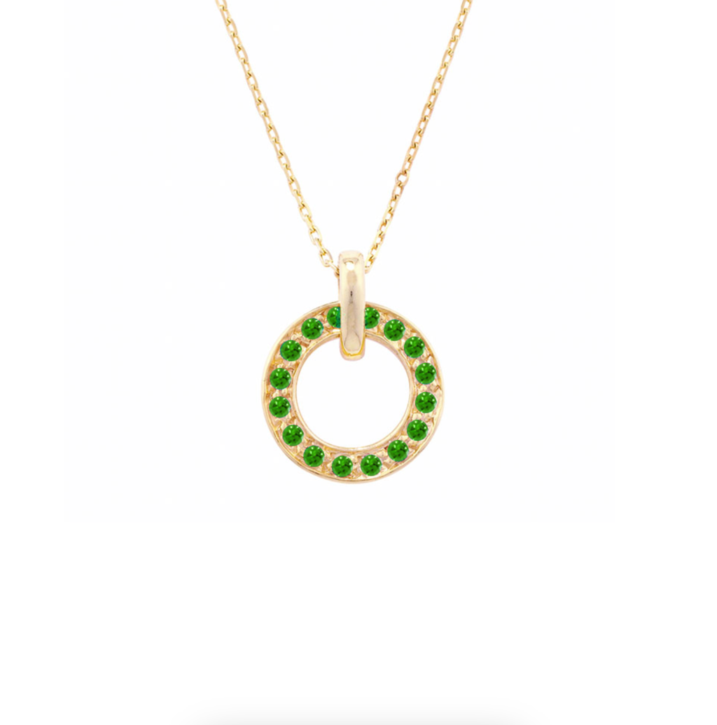 Tsavorite Garnet Meridian Pendant Necklace