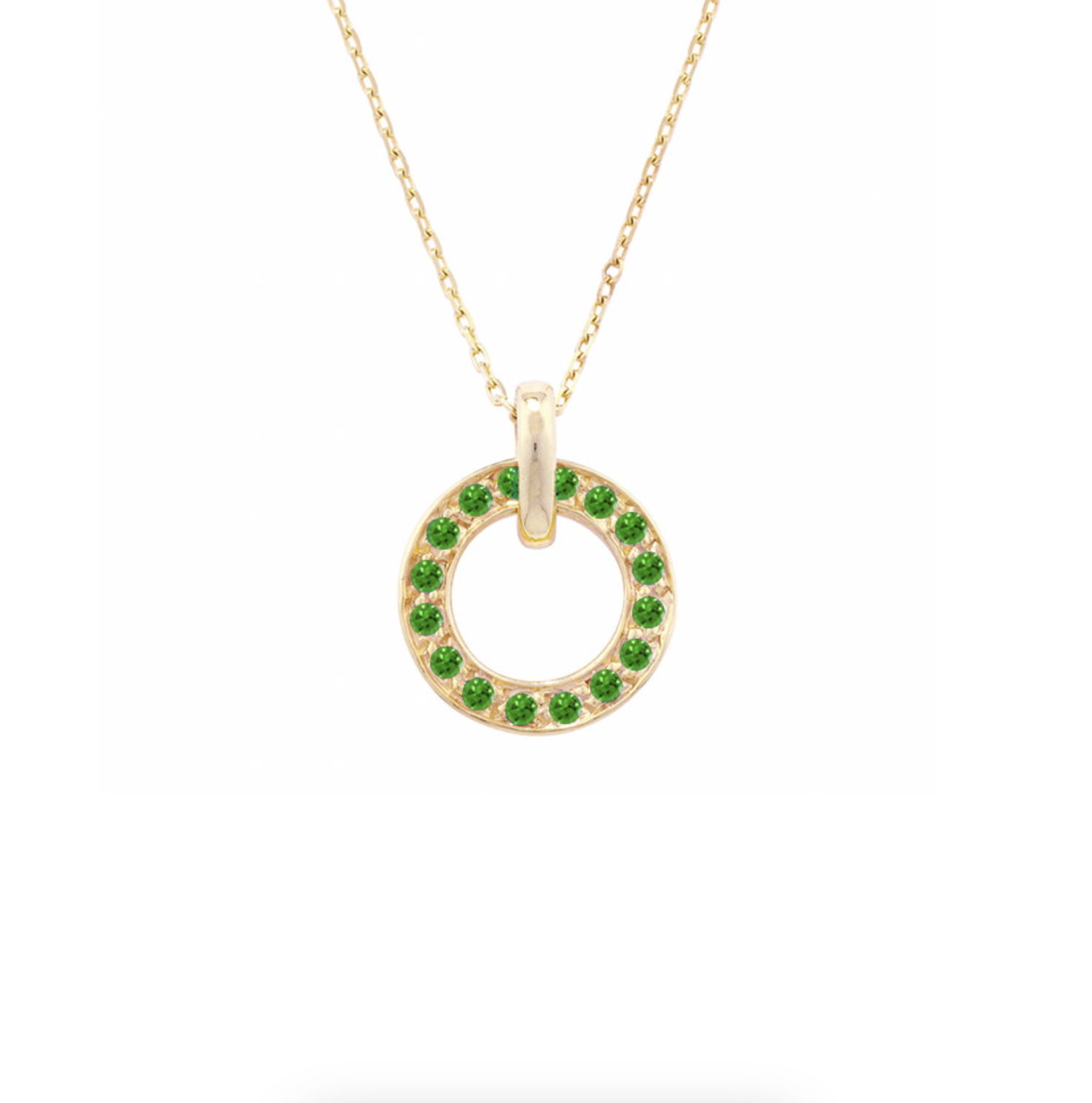 Tsavorite Garnet Meridian Pendant Necklace
