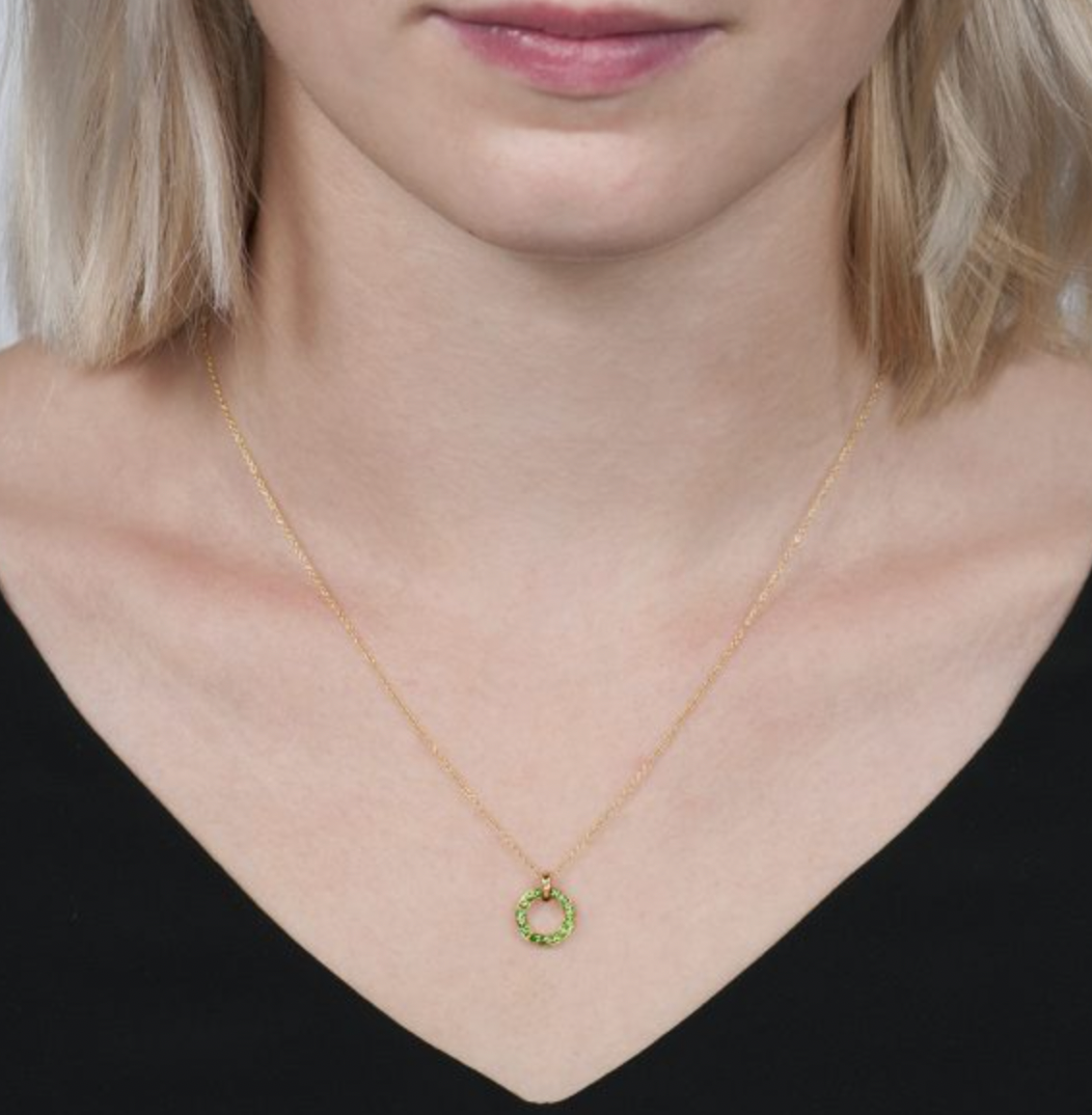 Tsavorite Garnet Meridian Pendant Necklace