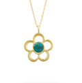 Turquoise Flower Pendant Necklace