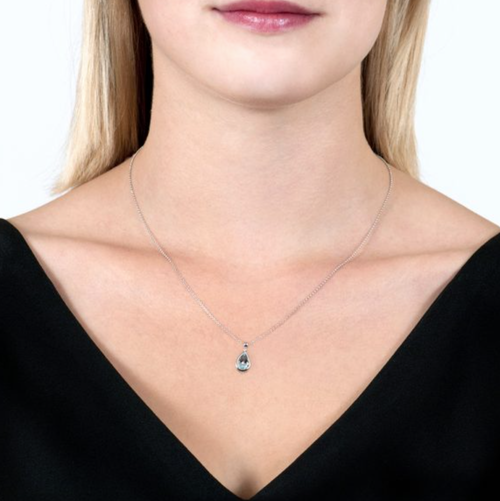 Pearshape Aquamarine Bead Pendant Necklace