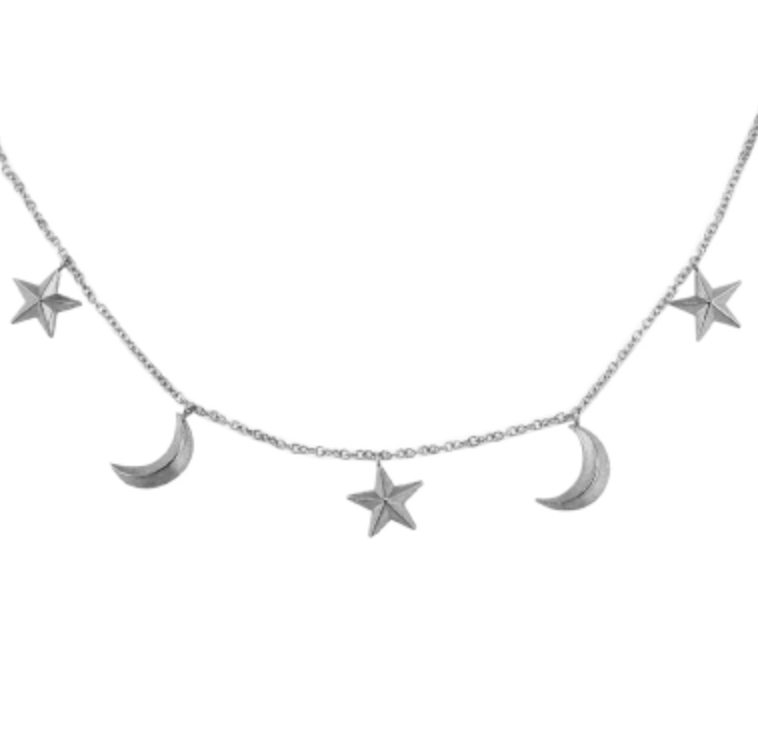 3D Star and Moon Necklace